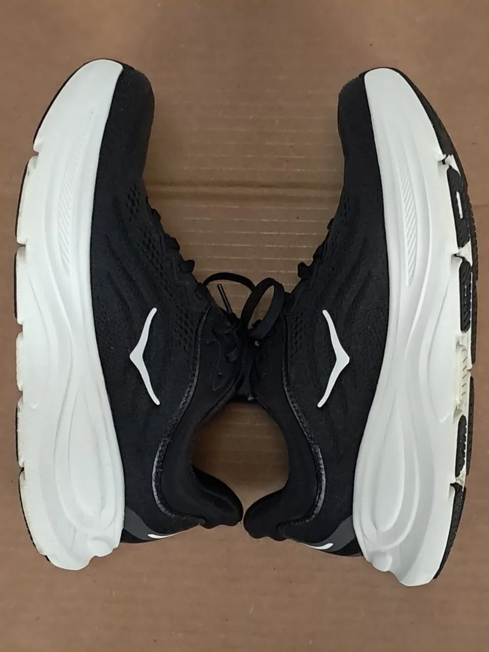 Hoka Bondi 9 Shoes Men 8.5 D Black White Athletic Running Sneakers 1162011 BWHT